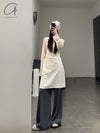 SWAYING 24 Early Spring Silk Suspender Skirt SW-SW25PS2L02-BAI White SW25PS2L02